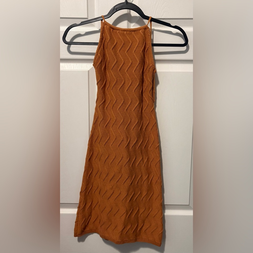 Charlie Holiday Strapless Orange Zigzag Dress